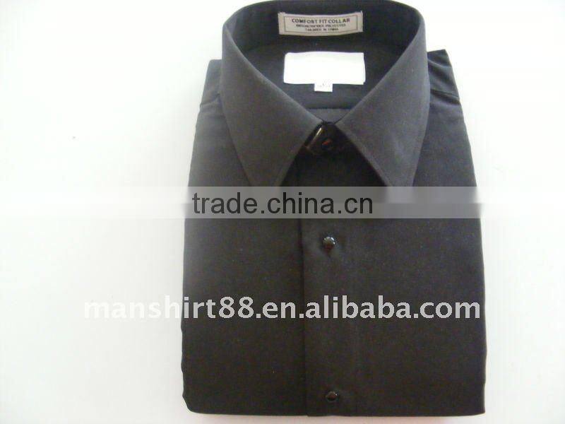 men's microfiber black tuxedo dress shrit