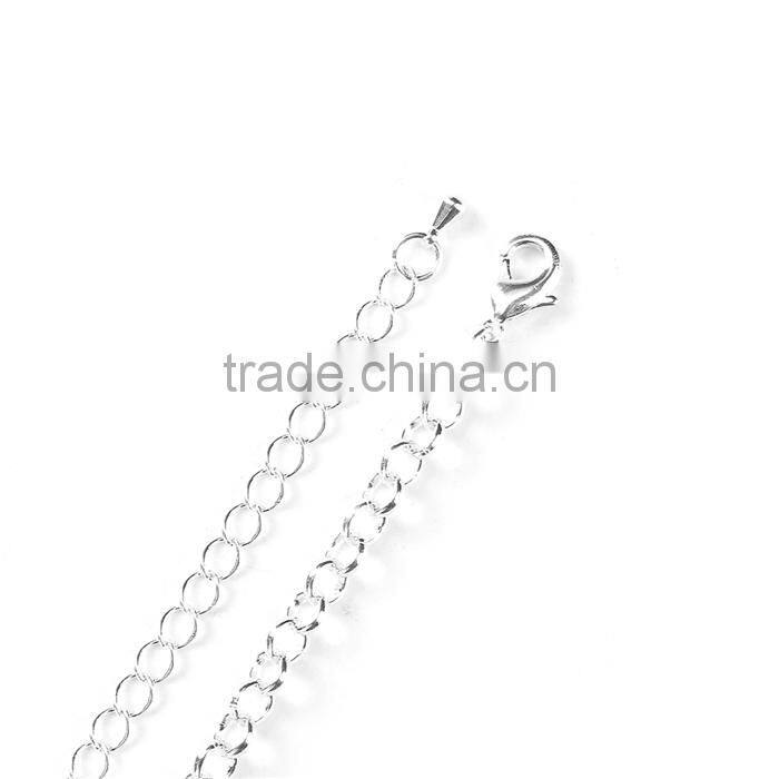 Iron Based Alloy Lobster Clasp Rolo Chain Bracelets Silver Plated