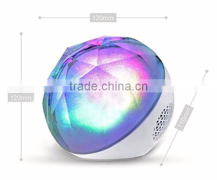 Fashion design Crystal magic light color changing ball portable smart control color changing led bluetooth speaker