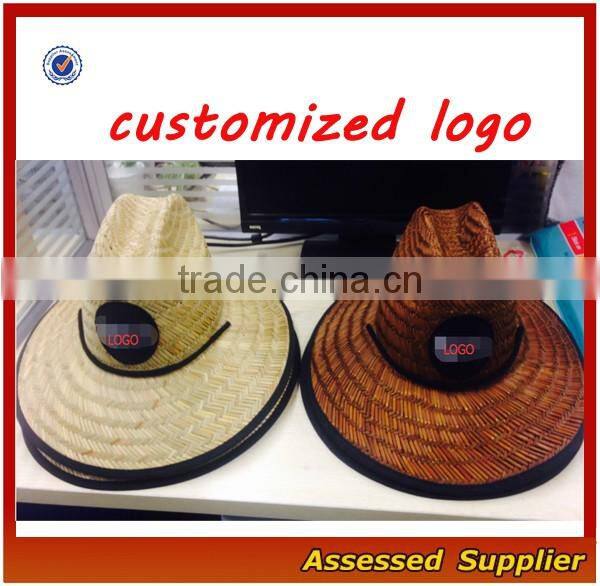 SPF 50+/ Protect You Better! Thicker quality custom straw hat outdoor surf straw sun hat wholeasle for free sample