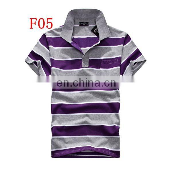 man's stripe garment wash polo shirt