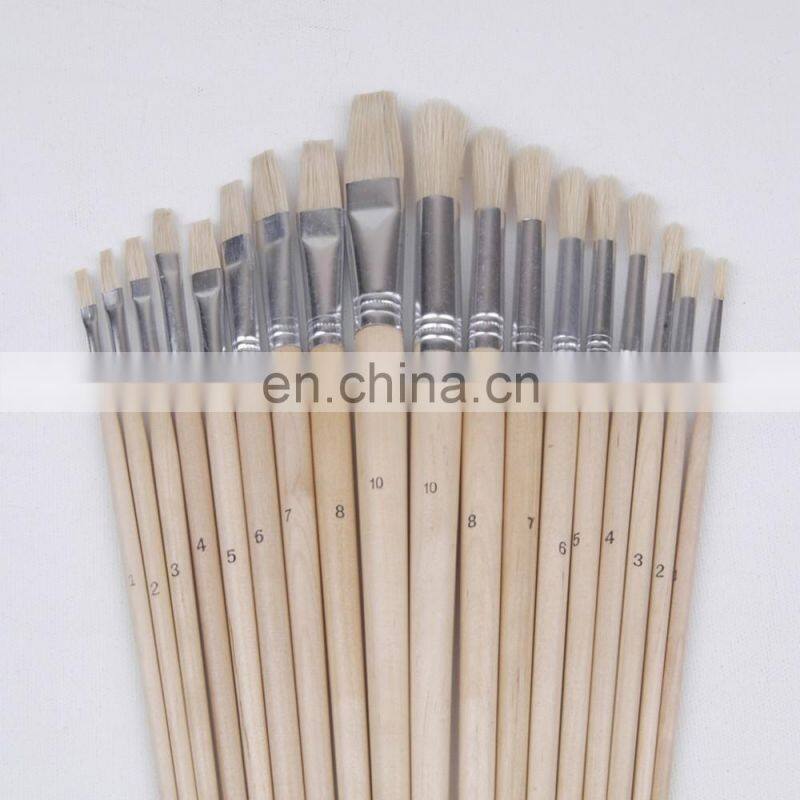 18-Piece Long Handle Bristle Hair Artist Painting Brush Set In PVC Box