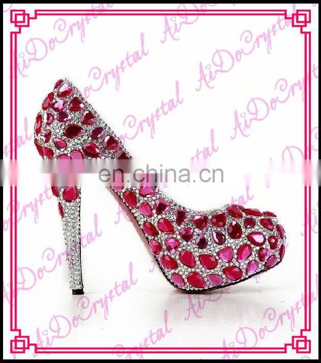 Aidocrystal bling bling After heel stick crystal elegant New Fashion Peep toe Womens Wedding&Party 14cm High Heels Shoes