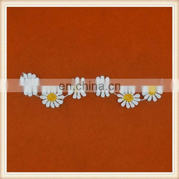 Hot sale cheap crochet sunflower lace decorative motif lace trims for chocker/garment