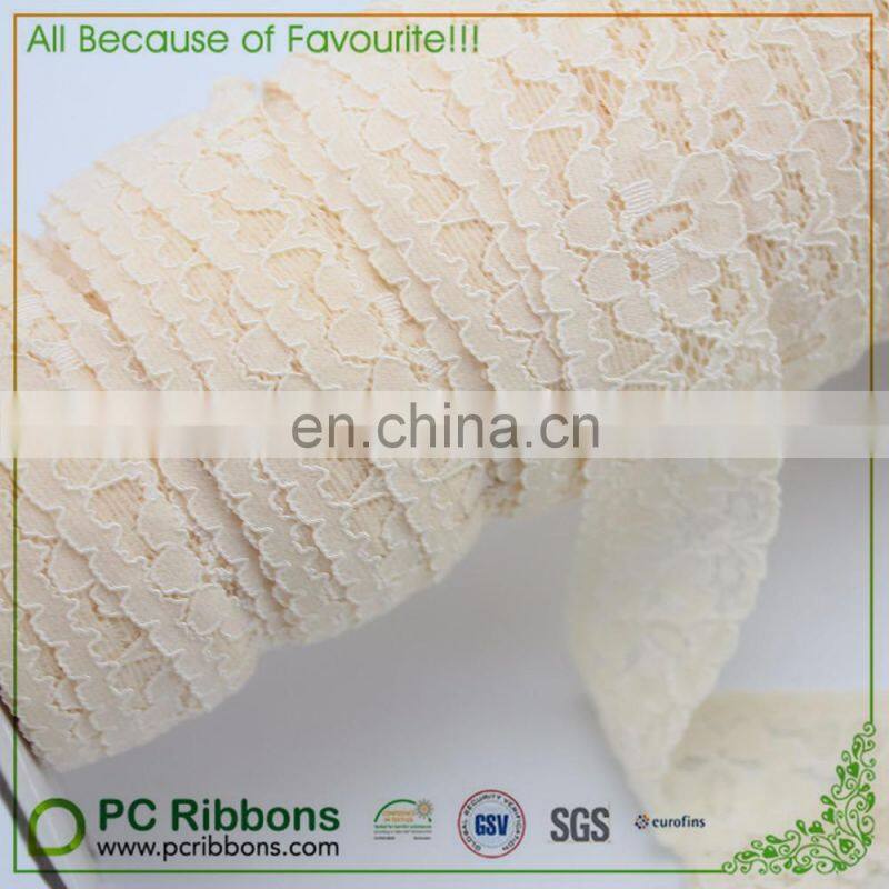 Cream elastic lace fabrics