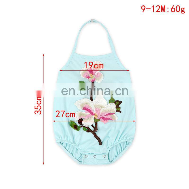 Boutique embroidery Bodysuits Romper Soft cotton Baby Rompers hot selling wholesale children clothing usa