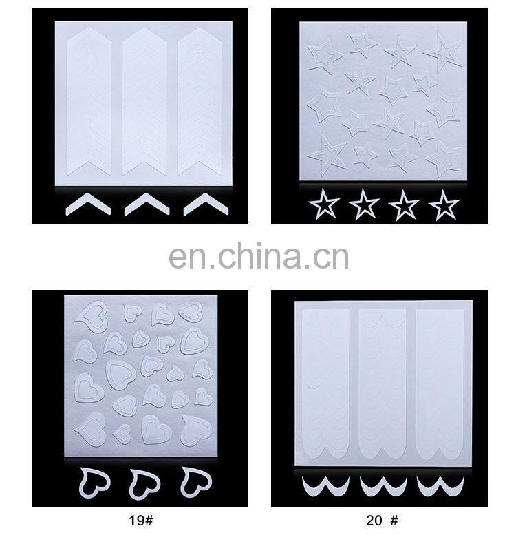 Nail Sticker Stencil Tips Guide French Style DIY Manicure Wave Line Nail Art Decals