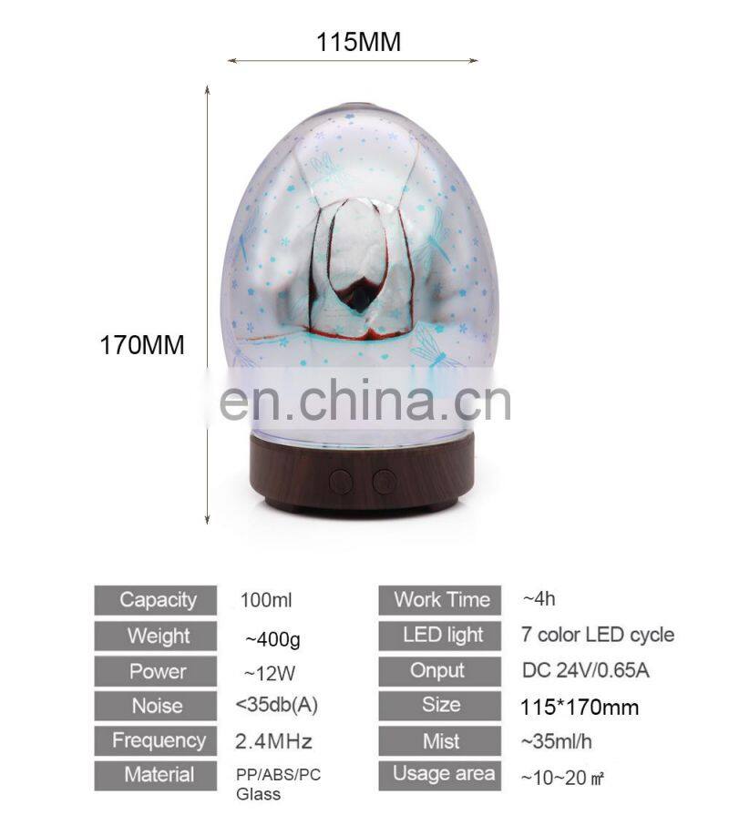 Best selling household glass material essential oils diffusers set for room