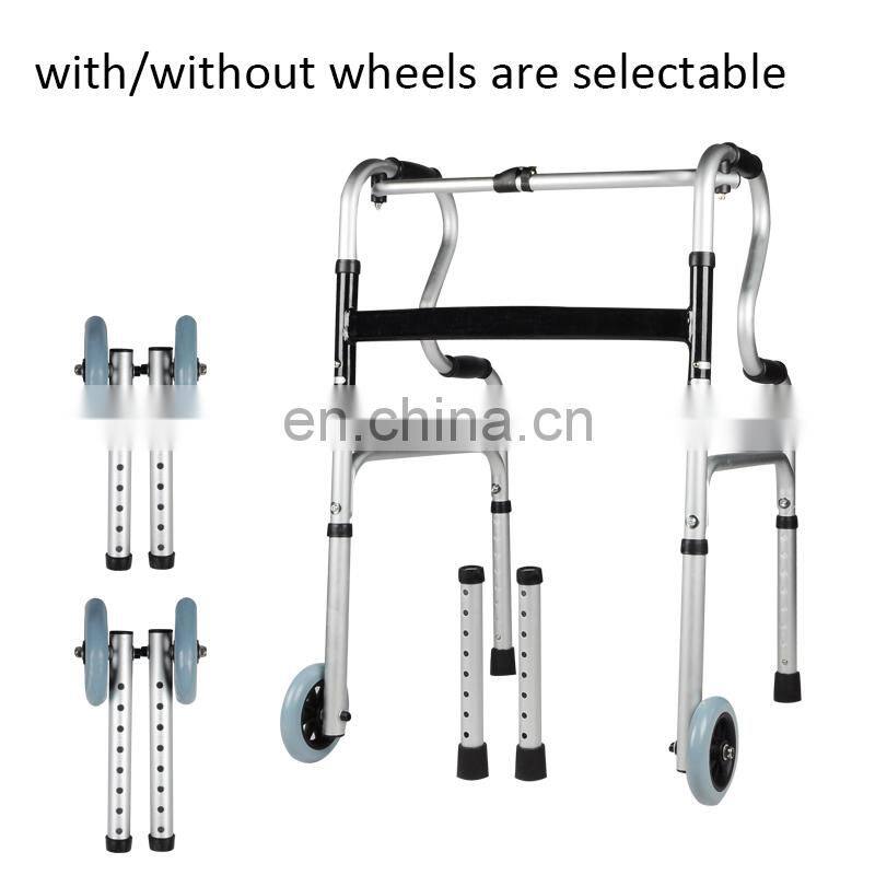 Rehabilitation Product for Old People and Disabled Knee Walk Folding Lightweight Aluminium Walking Zimmer Frame Walker