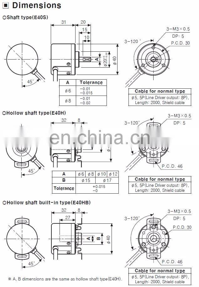 E40S6-1024-3-N-24 NPN open collector output rotary encoder
