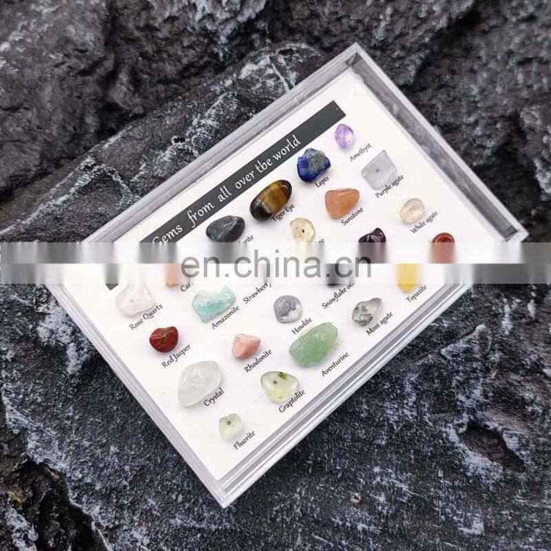 Natural Stone Gemstone Beads Agate Khambhat Rocks And Crystal Specimens Set Natural Mineral Teaching Specimen In Gift Box