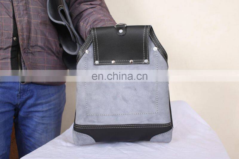 High Quality Heavy Duty Leather Tool Bag Pouch with Belt for Carpenter/ Electrician/ Handyman's Work Tool Bag pouch