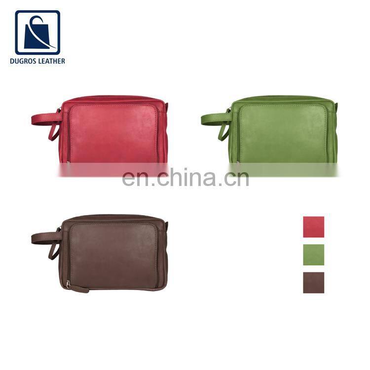 Zipper Closure Type Fashion Style Modern Design Unisex Genuine Leather Toiletry Bag at Wholesale Price