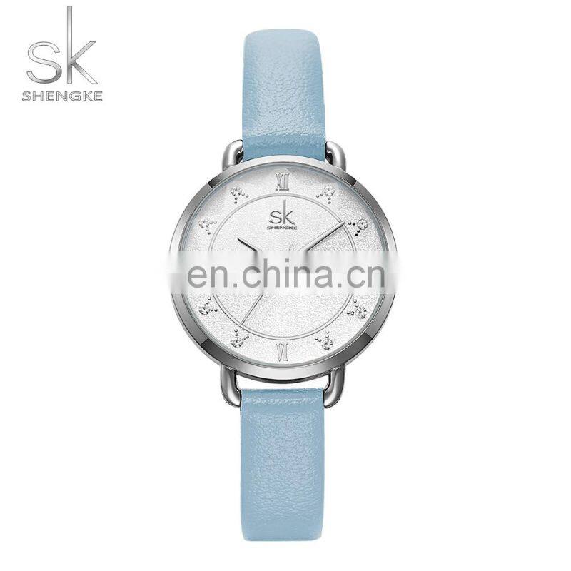 SHENGKE Top Fashion Made in China Guangzhou Female Wristwatch Women Quartz Watch Girl Leather Ladies Watches