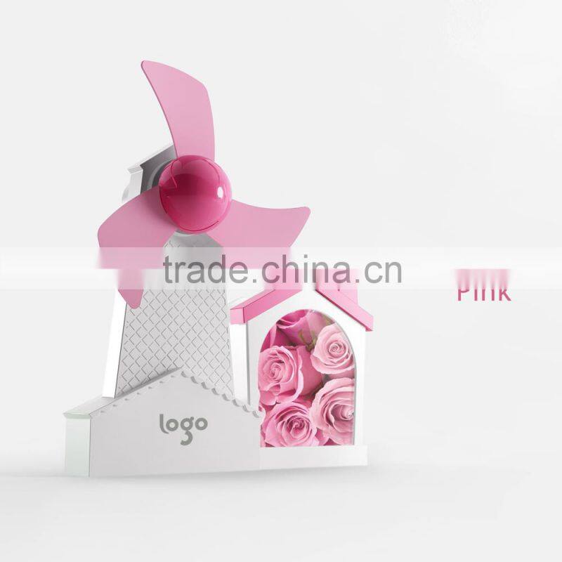 2015 new products USB air cooler fan mini fan with pen holder mini plastic fan