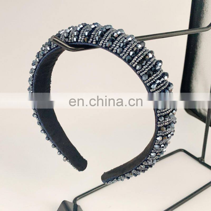 Crystal Headbands Fashion Hair Hoop Bands Bezel Luxurious Rhinestones Sponge Hairbands Women Hair Accessories Headdress