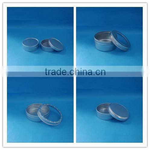 Hot sale empty aluminum cosmetic container face cream jar / aluminum cosmetic jar gel containers with clear lid