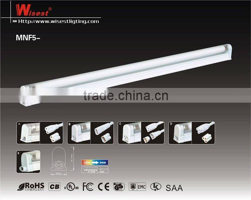 high quality t5 single tube fluorescent lighting fixture luminaire with cover 8w,13w,28w,35w