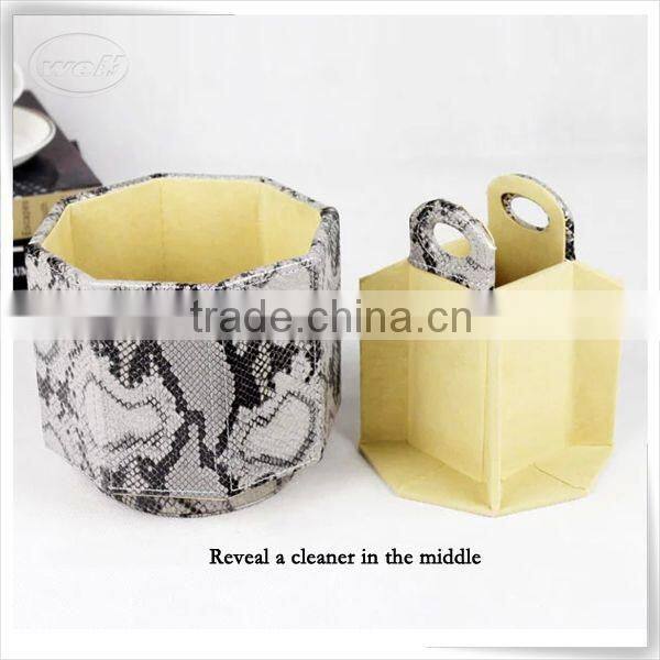 Christmas season hot promotion leather open box remote control with turnable manufacture