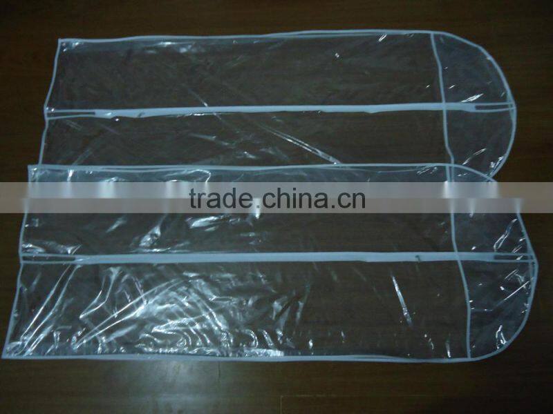 China Clear PVC garment zipper suit bag wholesale