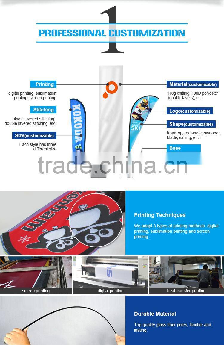 The Most Popular Custom Design Custom Print Feather Folding Blade Flag