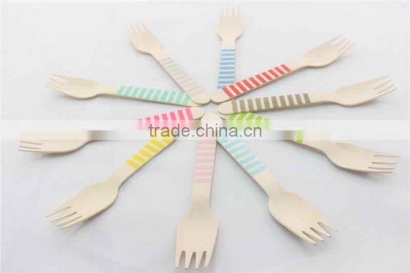 Pink Stripe Polka Dot Chevron Wooden Fork wooden utensil Wedding Deco Fork