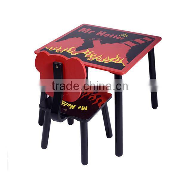 colorful carton design wooden children table and chair