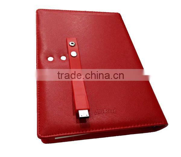 Top grade factory competitive price leather notebook with usb flash drive