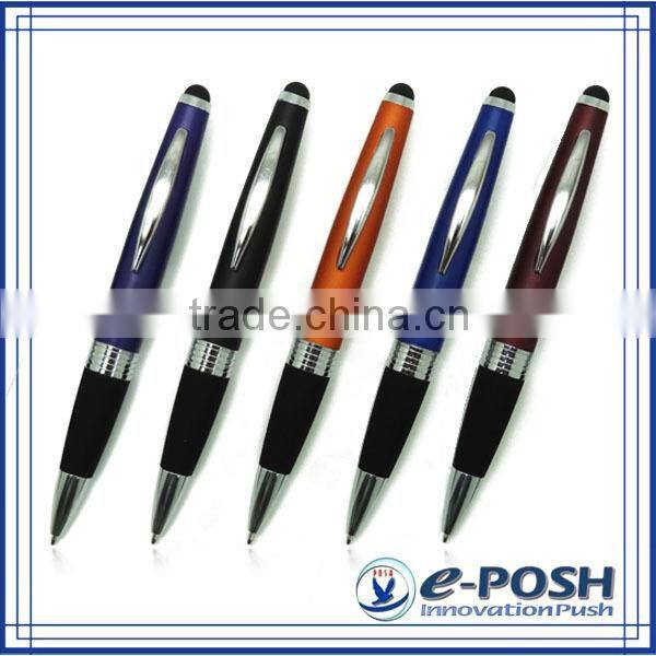 Promotional rubber gripper aluminum luxury metal cross refill stylus pen