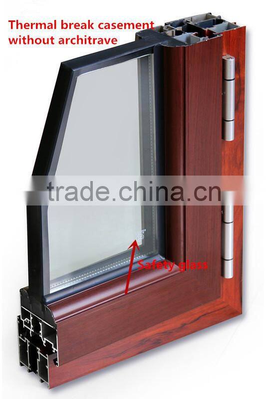 Latest window design for villa & house, glass panel & mosquito net two-in-one