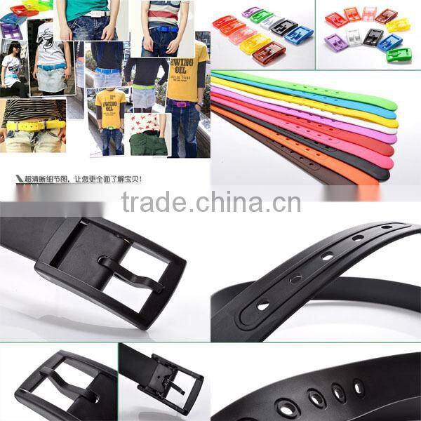 High Quality Eco-friendly Silicone Belt Silicone Jelly Belt with Plastic Buckle
