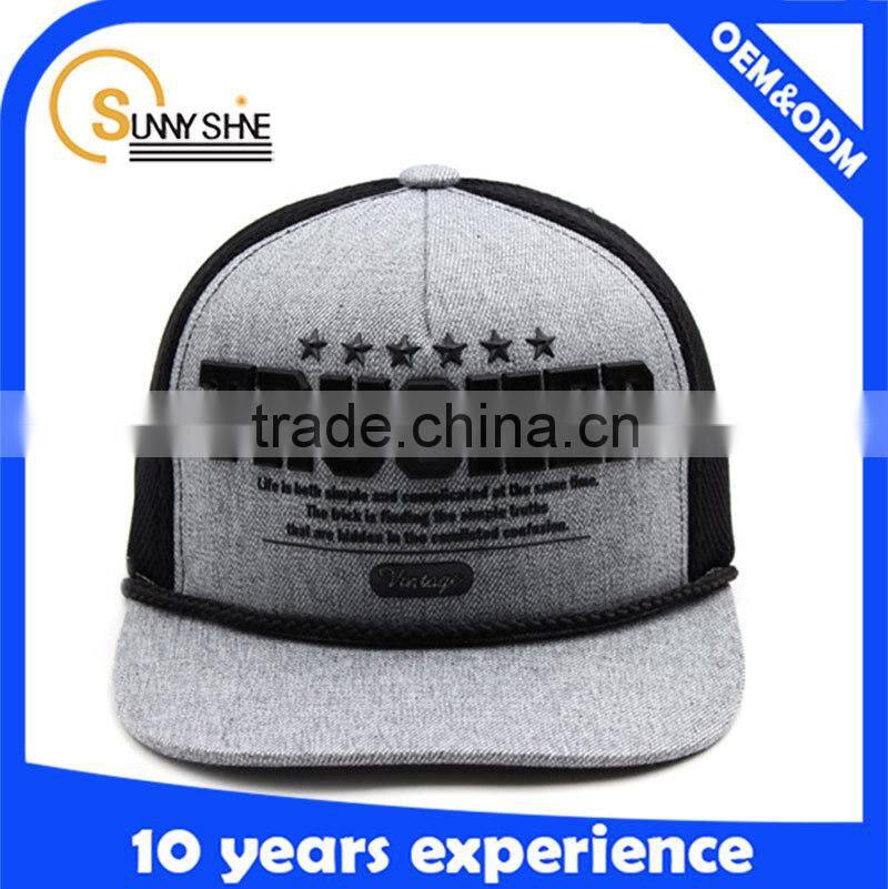 High Quality Custom 5 Panel Hats Acrylic Letter Flat Brim Trucker Hat Wholesale