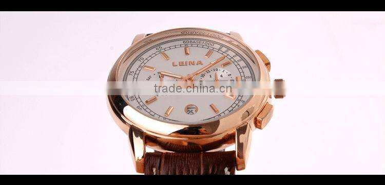 Newest Luxury Automatic Leather Strap Men Wrist Watch Gift