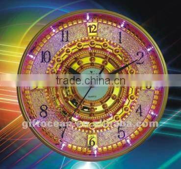 Noble LED light analog wall clock, hotel LED wall clock