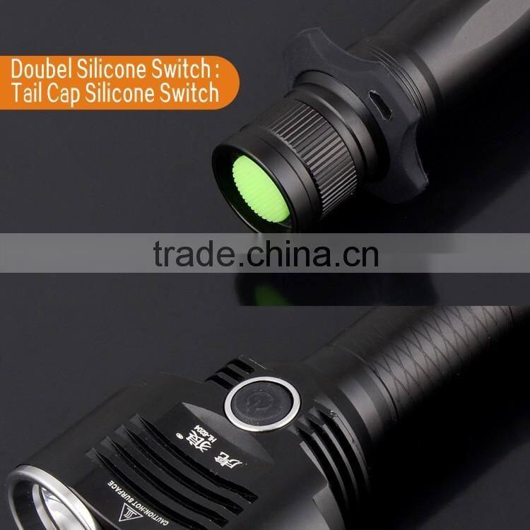 High power double light bulb led flashlight torch light