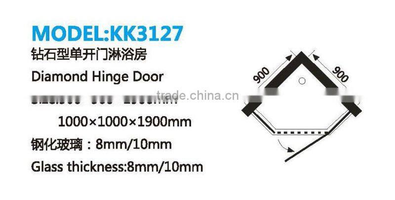 Diamoned-shape Stainless Steel Pivoted Shower Enclosure(KK3127)
