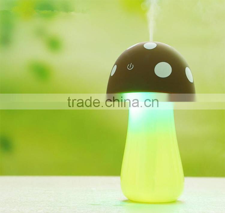 Mushroom shape home used usb LED light air humidifier