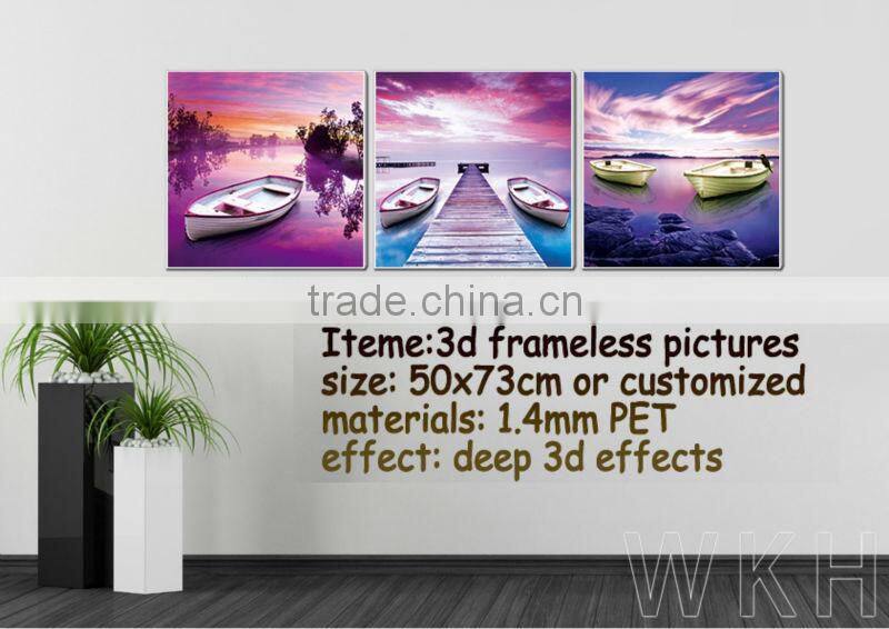PET frameless picture with deep 3d effects