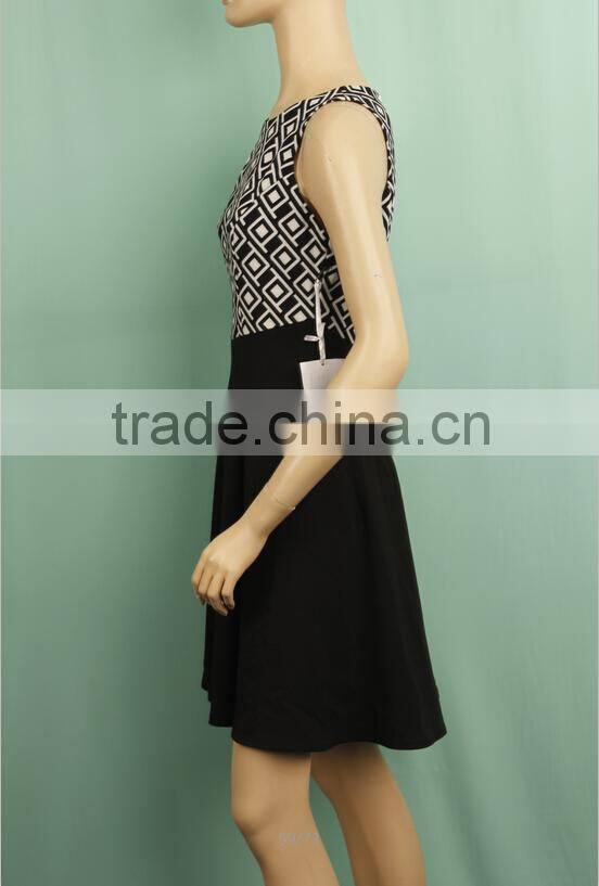Customize formal wear black sleeveless midi dress wholesale YLS12105