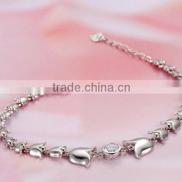 magnetic cz stone 925 silver bracelet