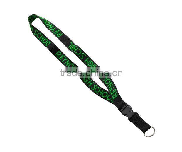 3/4" Imported Polyester Woven Lanyard with Plastic Buckle Release