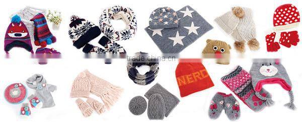 Hotsale jacquard knitting scarf and beanie set