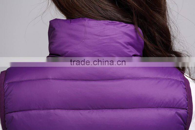 Hot selling down bodybuilding ladies vest for winter