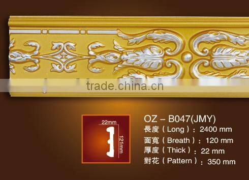 Carved panel PU crown moulding for Home&Interior material