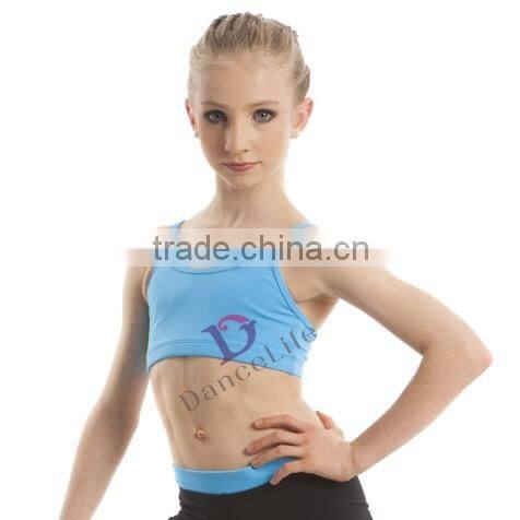 C2417 Wholesale cotton lycra sexy crop bra tops for dance & sports