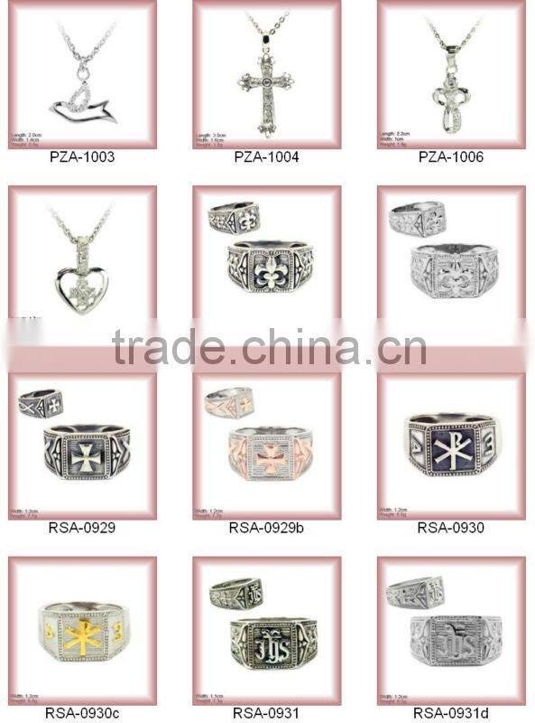 Small Pendant Charm 925 Silver Religion Jewelry , Sterling Silver Pendant Religion Jewelry PSA1003B