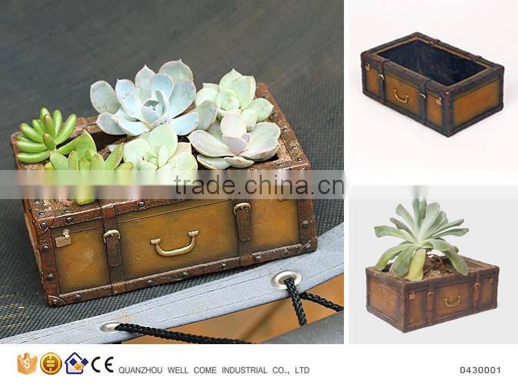 Luggage Case Shape Office Desk Flower Pots Wholesale