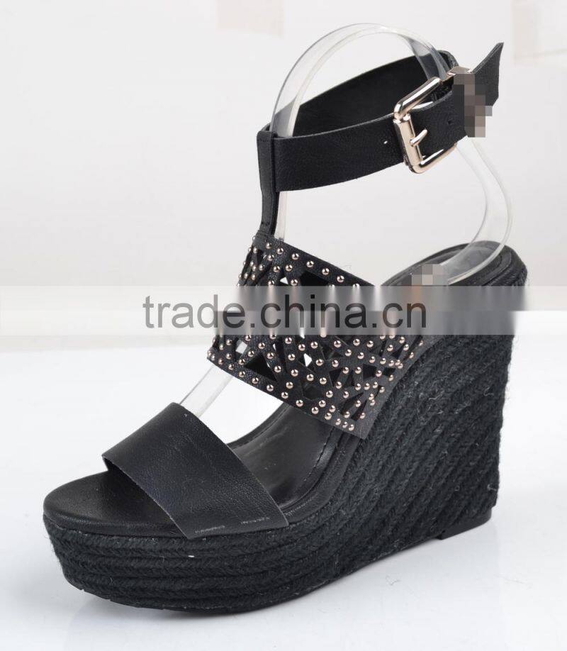 Latest design girls wedge sandal women shoes fashion wedge women sandals shoes 2014