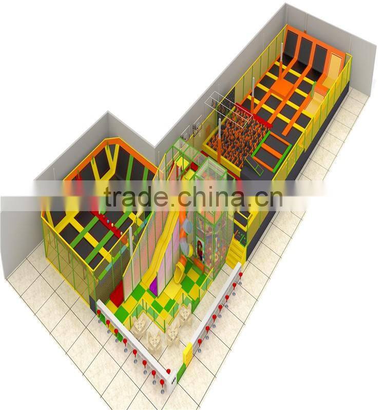 large trampoline party supplies for kids and adults games with ocean ball pool and foam pit and big slide