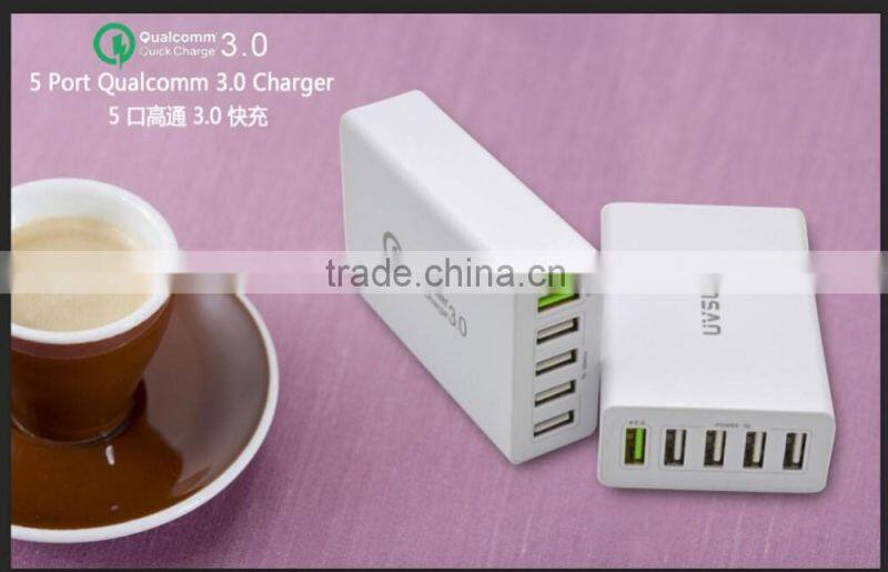 2016 Newest product Home Charger 5-PORT USB Charger QC3.0 Quick Charger